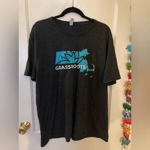 Grassroots Cannabis Massachusetts Heather Grey, Short Sleeve, women’s XL
